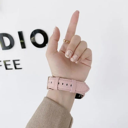 Lychee Texture Leather Watch Band for Apple Watch 42/44/49mm