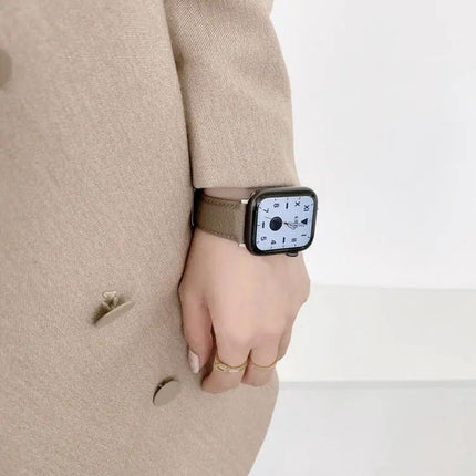 Lychee Texture Leather Watch Band for Apple Watch 42/44/49mm