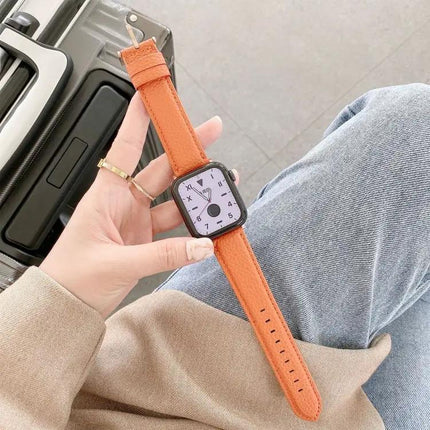 Lychee Texture Leather Watch Band for Apple Watch 42/44/49mm