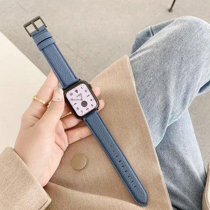 Lychee Texture Leather Watch Band for Apple Watch 42/44/49mm