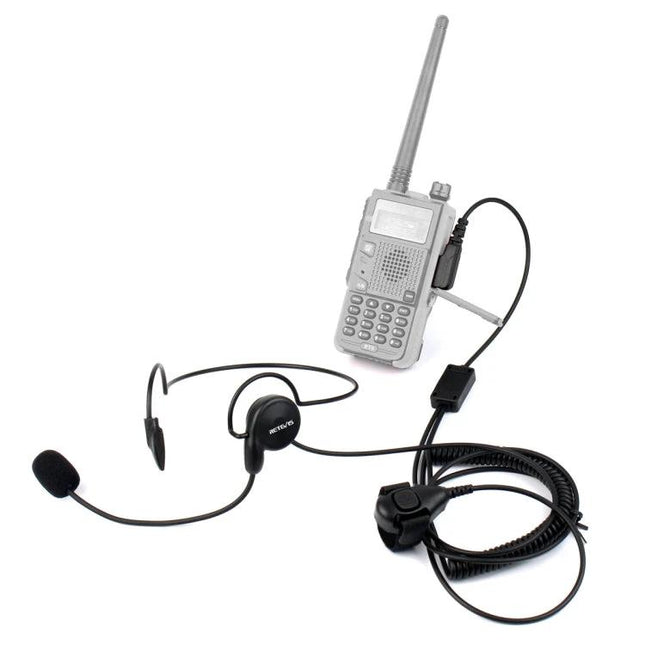 Retevis Finger PTT Earphone Microphone for Private Communication attached to two-way radio with compact finger PTT button for discreet hands-free use