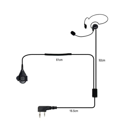 Retevis Finger PTT Earphone Microphone for Private Communication - compact finger PTT earbud with mic and 2-pin plug for discreet hands-free use