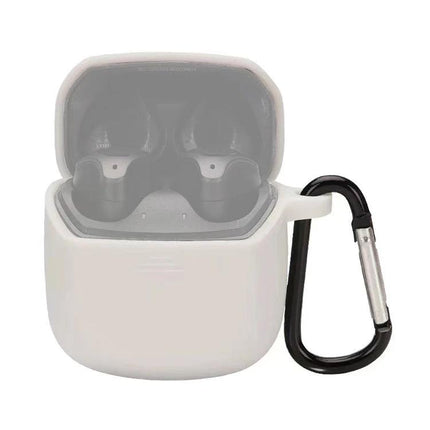 JBL Silicone Protective Case for Everyday Earphone Carry – durable white silicone case with carabiner for JBL Club Pro+ TWS