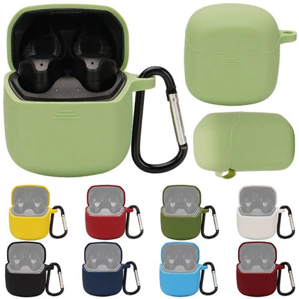 JBL Silicone Protective Case for Everyday Earphone Carry in green with carabiner, durable dust-resistant silicone for JBL Club Pro + TWS