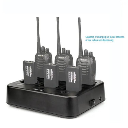 Retevis RTC777 Six-Way Charger for Walkie Talkies and Batteries
