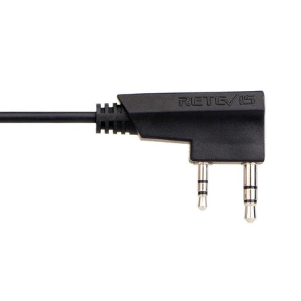 Retevis Kenwood 2-Pin to 3.5mm Audio Transfer Cable for Walkie-Talkies black right-angle 2-pin connector with cable for hands-free communication