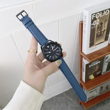 Leather Litchi Strap For Samsung Galaxy Watch 42 46mm