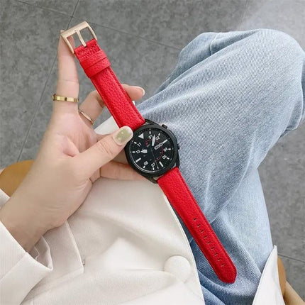Leather Litchi Strap For Samsung Galaxy Watch 42 46mm