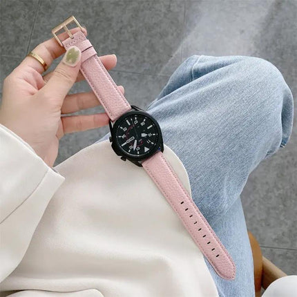 Leather Litchi Replacement Strap for Galaxy Watch Active