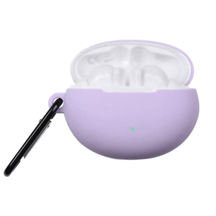 Silicone Case for Huawei FreeBuds to Protect Daily Commutes - lavender silicone protective case with carabiner for daily travel