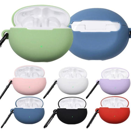 Silicone Case for Huawei FreeBuds to Protect Daily Commutes - colorful flexible silicone protective cover with carabiner for daily commuting and workouts