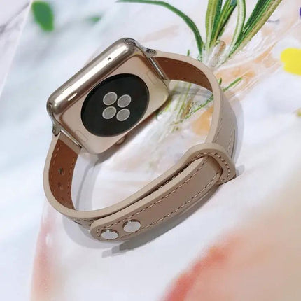 Leather Replacement Watch Band For Apple Watch 40mm 44mm