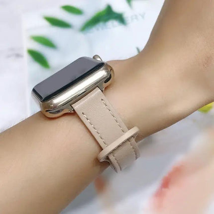 Leather Replacement Watch Band For Apple Watch 40mm 44mm