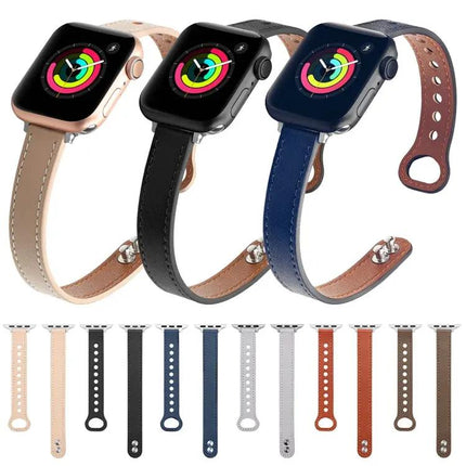 Leather Replacement Watch Band For Apple Watch 40mm 44mm
