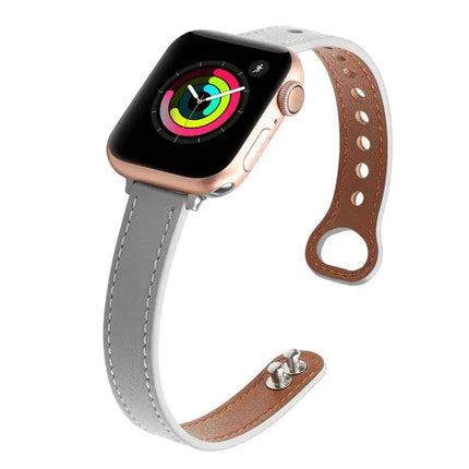 Leather Replacement Watch Band For Apple Watch 40mm 44mm