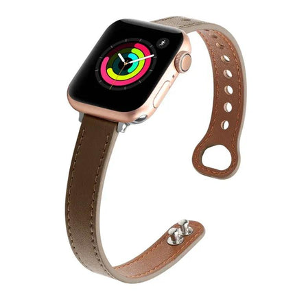 Leather Replacement Watch Band For Apple Watch 40mm 44mm