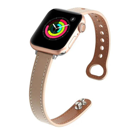 Leather Replacement Watch Band For Apple Watch 40mm 44mm