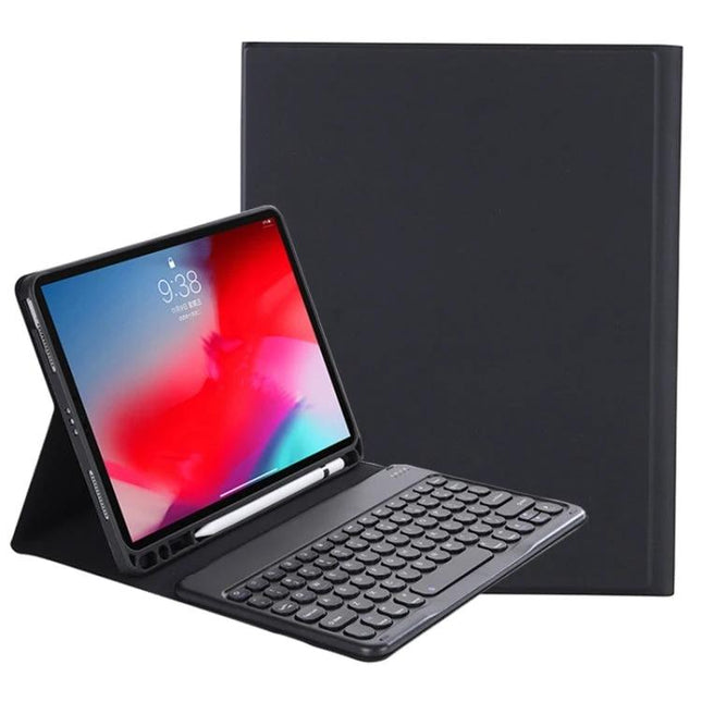 Detachable Bluetooth Keyboard Case for iPad Pro 11 with Stand shown in black with built-in stand and slim protective cover