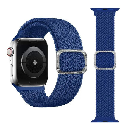 Braided Elastic Buckle Watch Band For Apple Watch Rainbow