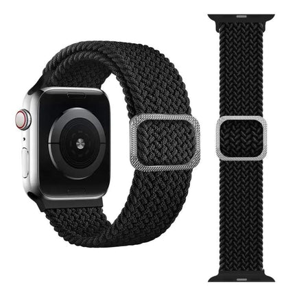 Braided Elastic Buckle Watch Band For Apple Watch Rainbow