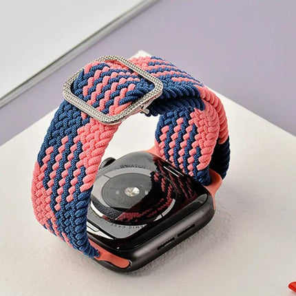 Apple Watch Braided Elastic Buckle Band Rainbow 38-42mm