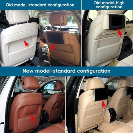 Car Seat Rear Panel Storage Bag For BMW 5 Series And 7 Series - leather-textured rear seat storage installed on back of front seats