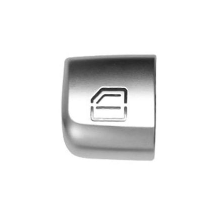 Car Window Lift Switch Button, 20x15mm, Mercedes-Benz Compatible - silver ABS+PC replacement with window icon