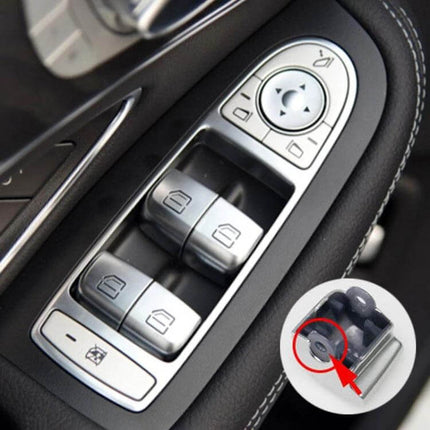 Car Window Lift Switch Button, 20x15mm, Mercedes-Benz Compatible - ABS+PC replacement for Mercedes door panel window control