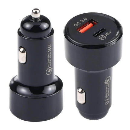 Mini USB C Car Charger for Quick Phone Charging on the Go - compact dual-port USB-A and USB-C car charger with PD 20W and QC3.0 fast charging