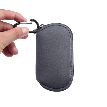 Keep Your Earphones Protected in a Compact Daily Bag with Gray Zippered Case And Carabiner