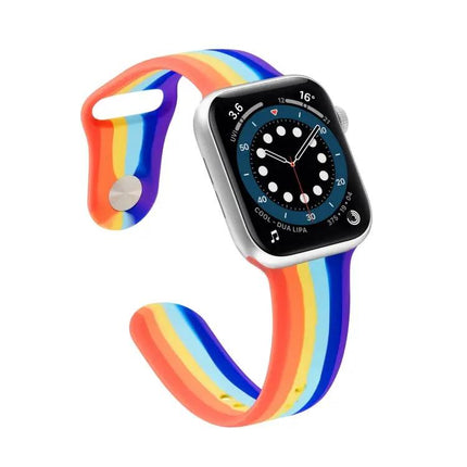 Rainbow Silicone Watch Band For Apple Watch 38mm to 45mm