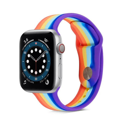 Rainbow Silicone Watch Band For Apple Watch 38mm to 45mm