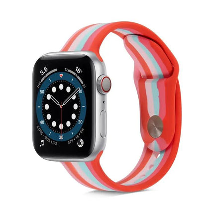 Rainbow Silicone Watch Band For Apple Watch 38mm to 45mm