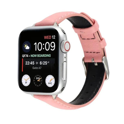 14mm Slim Genuine Leather Apple Watch Adjustable Strap