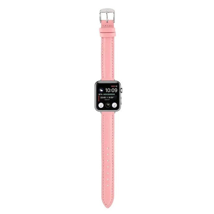 14mm Slim Genuine Leather Apple Watch Adjustable Strap