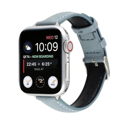 14mm Slim Genuine Leather Apple Watch Adjustable Strap