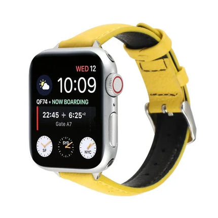 14mm Slim Genuine Leather Apple Watch Adjustable Strap
