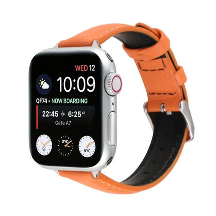 14mm Slim Genuine Leather Apple Watch Adjustable Strap