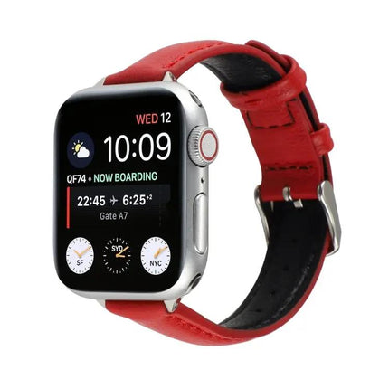 14mm Slim Genuine Leather Apple Watch Adjustable Strap