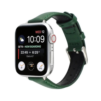 14mm Slim Genuine Leather Apple Watch Adjustable Strap