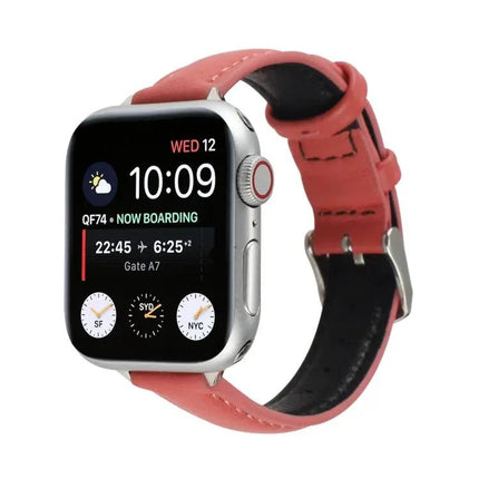 14mm Slim Genuine Leather Apple Watch Adjustable Strap