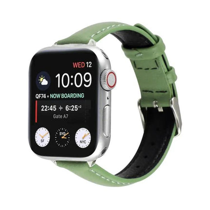 14mm Slim Genuine Leather Apple Watch Adjustable Strap