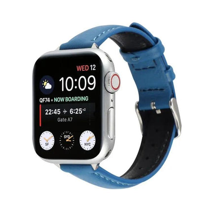 14mm Slim Genuine Leather Apple Watch Adjustable Strap