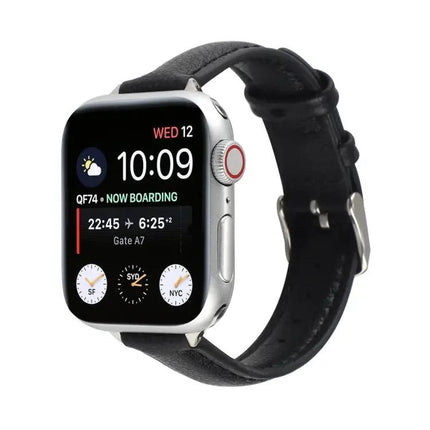 14mm Slim Genuine Leather Apple Watch Adjustable Strap