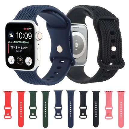 Woven Silicone Buckle Apple Watch Strap Compatible 38-45mm