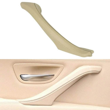 Car Leather Right Side Inner Door Handle Black for BMW - leather-texture ABS+PC replacement for right inner door armrest, OEM fit, durable