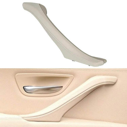 Car Leather Right Side Inner Door Handle Black for BMW - leather-texture ABS+PC replacement for right inner door armrest