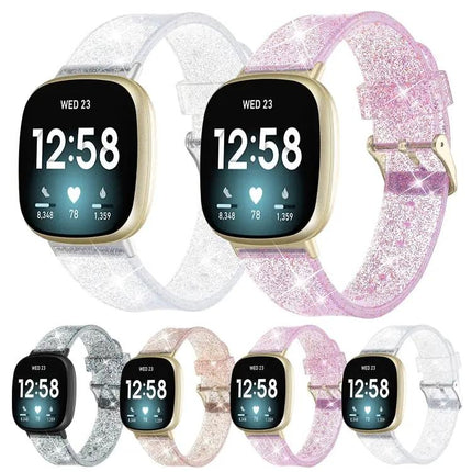 Glitter Silicone Replacement Watch Band For Fitbit Versa 3