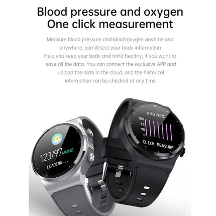 Compact Watch for On-the-Go Health Tracking and Calls showing blood pressure and oxygen one-click measurement on dual watches