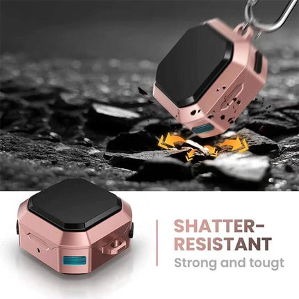 Convenient Protective Case for Earphones on Daily Outings - shatter-resistant rose gold dustproof case with keyring, quick-charge access
